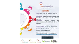 Vagas de Emprego - Goiânia e Região - 19-01-2018