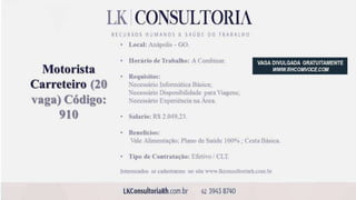 Vagas de Emprego - Goiânia e Região - 19-01-2018