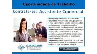 Vagas de Emprego - Goiânia e Região - 19-01-2018