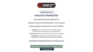 Vagas de Emprego - Goiânia e Região - 19-01-2018