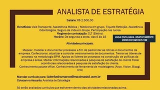Vagas de Emprego - Goiânia e Região - 19-01-2018
