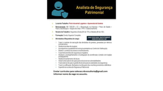 Vagas de Emprego - Goiânia e Região - 19-01-2018