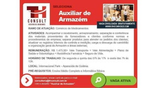 Vagas de Emprego - Goiânia e Região - 19-01-2018