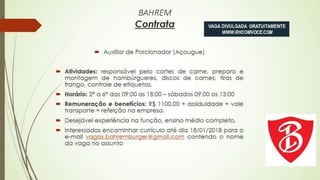 Vagas de Emprego - Goiânia e Região - 19-01-2018