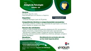 Vagas de Emprego - Goiânia e Região - 19-01-2018