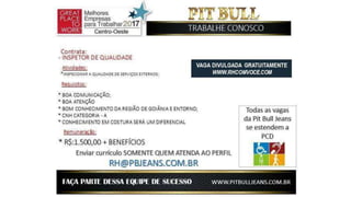 Vagas de emprego - Goiânia e Região - 29-08-2017