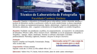 Vagas de emprego - Goiânia e Região - 29-08-2017