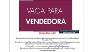 Vagas de emprego - Goiânia e Região - 29-08-2017