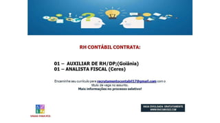 Vagas de emprego - Goiânia e Região - 29-08-2017