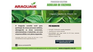 Vagas de emprego - Goiânia e Região - 29-08-2017