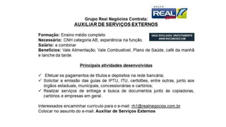 Vagas de emprego - Goiânia e Região - 29-08-2017