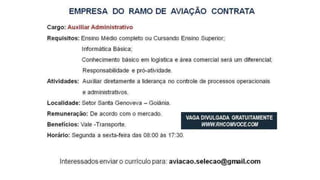 Vagas de emprego - Goiânia e Região - 29-08-2017