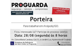 Vagas de emprego - Goiânia e Região - 29-08-2017
