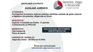 Vagas de emprego - Goiânia e Região - 29-08-2017