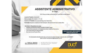 Vagas de emprego - Goiânia e Região - 29-08-2017