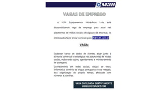 Vagas de emprego - Goiânia e Região - 29-08-2017