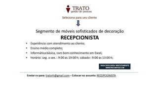 Vagas de emprego - Goiânia e Região - 29-08-2017