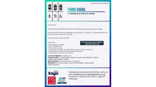 Vagas de emprego - Goiânia e Região - 29-08-2017