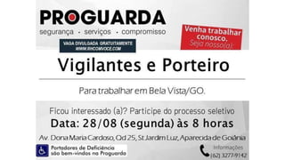 Vagas de emprego - Goiânia e Região - 29-08-2017