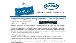 Vagas de emprego - Goiânia e Região - 29-08-2017