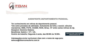 Vagas de emprego - Goiânia e Região - 29-08-2017