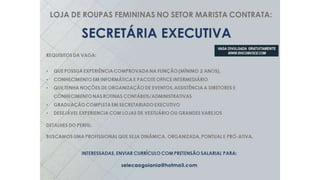 Vagas de emprego - Goiânia e Região - 29-08-2017