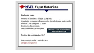 Vagas de emprego - Goiânia e Região - 29-08-2017