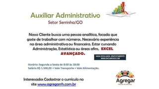 Vagas de emprego - Goiânia e Região - 29-08-2017