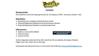 Vagas de emprego - Goiânia e Região - 29-08-2017