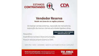 Vagas de emprego - Goiânia e Região - 29-08-2017