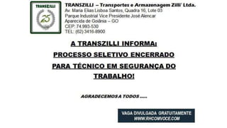 Vagas de emprego - Goiânia e Região - 29-08-2017