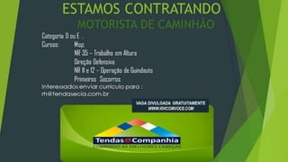 Vagas de emprego - Goiânia e Região - 29-08-2017