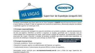 Vagas de emprego - Goiânia e Região - 29-08-2017