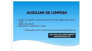 Vagas de emprego - Goiânia e Região - 29-08-2017