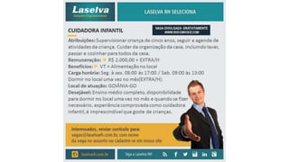 Vagas de emprego - Goiânia e Região - 29-08-2017