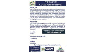 Vagas de emprego - Goiânia e Região - 29-08-2017