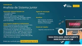 Vagas de emprego - Goiânia e Região - 29-08-2017