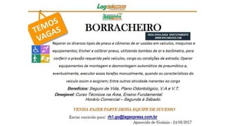 Vagas de emprego - Goiânia e Região - 29-08-2017