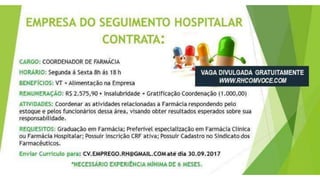 Vagas de emprego - Goiânia e Região - 29-08-2017