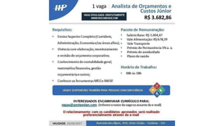 Vagas de emprego - Goiânia e Região - 29-08-2017