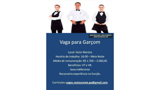 Vagas de emprego - Goiânia e Região - 29-08-2017