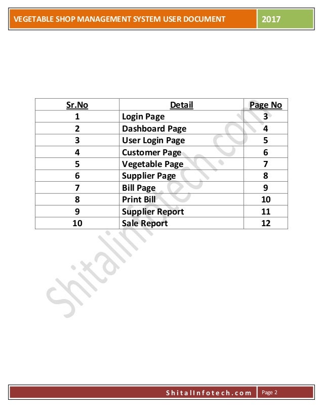 vagetable shop bill printing software user manual by shital infotech