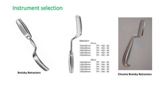 Instrument selection
Breisky Retractors
Chrome Breisky Retractors
 