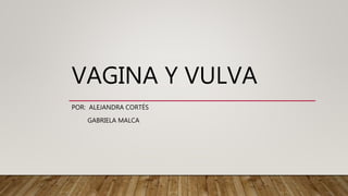 VAGINA Y VULVA
POR: ALEJANDRA CORTÉS
GABRIELA MALCA
 