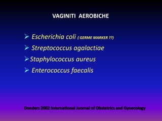 VAGINITI  AEROBICHE Escherichia coli ( GERME MARKER ??)