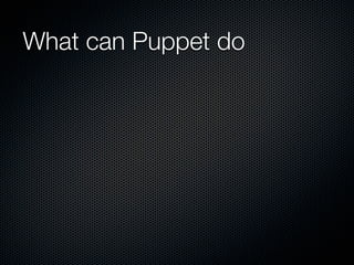 What can Puppet do
 