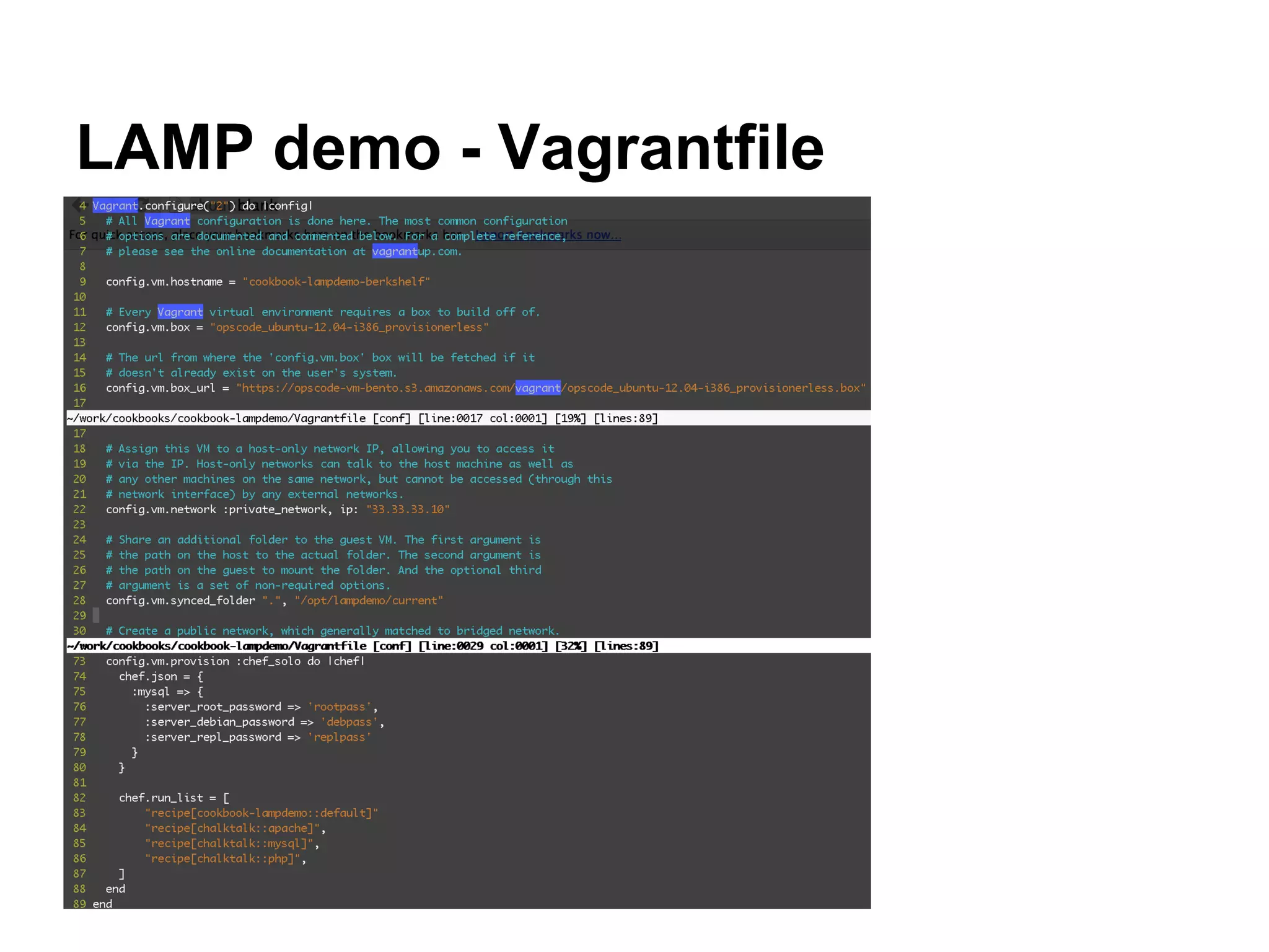 LAMP demo - Vagrantfile

 