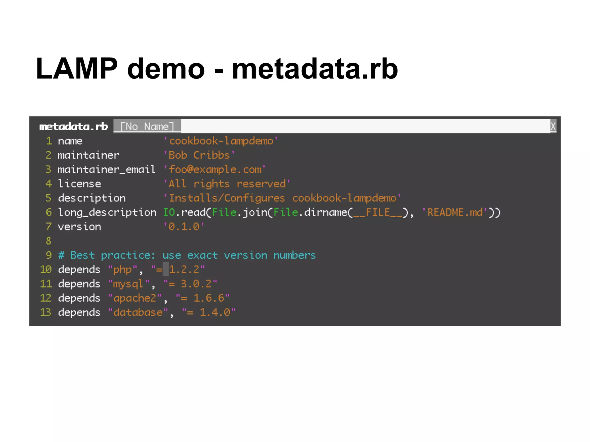 LAMP demo - metadata.rb

 
