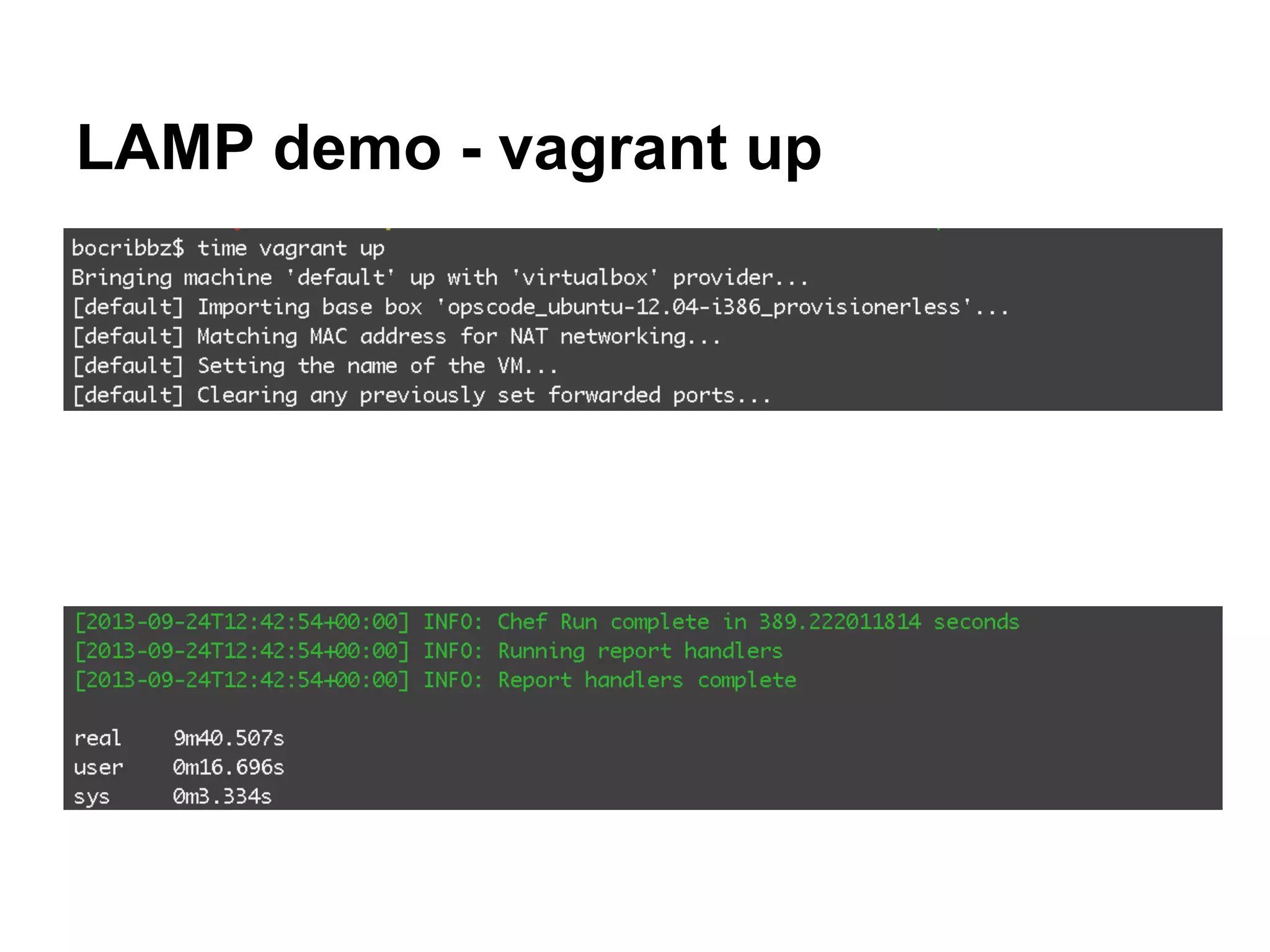 LAMP demo - vagrant up

 