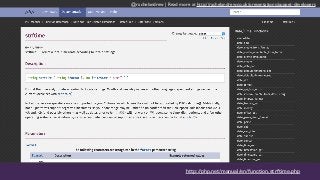 @rachelandrew | Read more at http://rachelandrew.co.uk/presentations/puppet-developers
http://php.net/manual/en/function.strftime.php
 